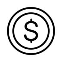 Simple graphic icon representing a dollar coin. Ideal for finance apps, websites, and presentations. vector