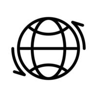 graphic of a rotating globe, symbolizing global connectivity and movement. vector