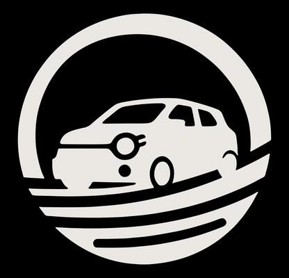 A white car is shown in a circular shape