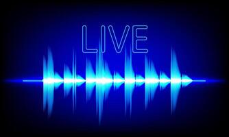 LIVE Radio with Sound Wave Spectrum Background vector