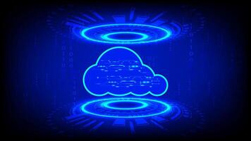 Illustration of cloud computing technology withle storage, and teamwork vector