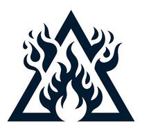 Triangle with flames and a triangle with flames vector