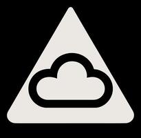Cloud is shown in a triangle with a cloud in the middle vector