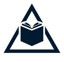 A triangle with an open book inside it vector