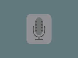 microphone centered within a rounded rectangular shape vector