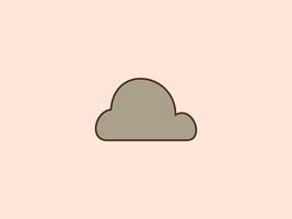 cloud with a brown outline against a light peach background vector