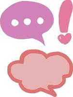 Colorful speech bubbles, heart, question mark and exclamation mark vector