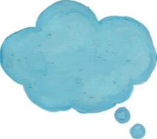 A blue thought cloud, a visual representation of ideas and thinking. vector
