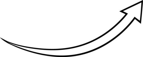 A black and white arrow pointing upward vector