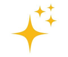 A yellow star with a few stars around it vector