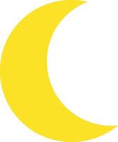A yellow crescent with a white background vector