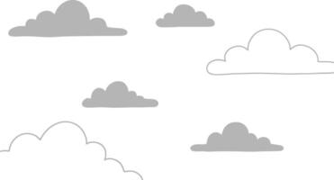 A set of clouds in gray and white vector