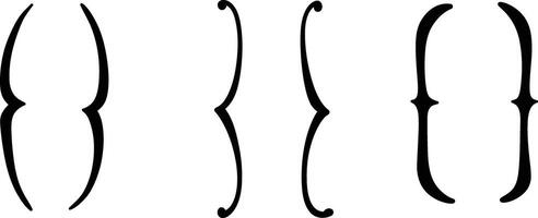 A set of four different types of curved lines vector