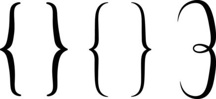 Four different types of lines drawn in black and white vector