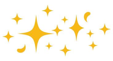 A yellow starry background with stars vector