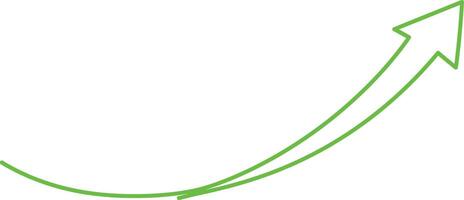 A green arrow is pointing up vector