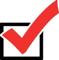 Check mark icon on white background vector