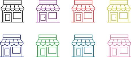 A set of colorful icons of a shop vector
