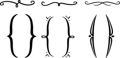 Various hand drawn lines and shapes for a design vector