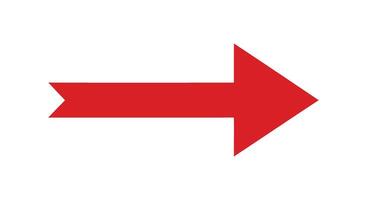 A red arrow pointing to the right on a white background vector