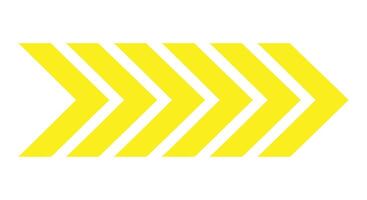 A yellow arrow with white lines on it vector