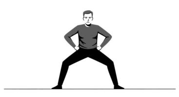 A man is standing in a pose that looks like he is doing a dance vector