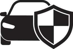 Minimalist Car and Shield Icon Symbolizing Automotive Security and Safety vector