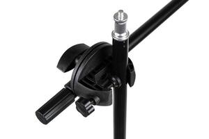 Tripod clamp and connector with adjustment knobs and threaded tip photo