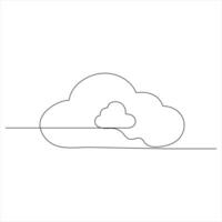 Cloud Concept continuous oneline drawing illustration vector