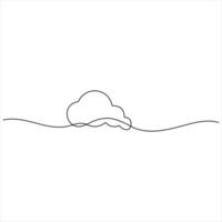Minimalist Cloud continuous line art for various applications vector
