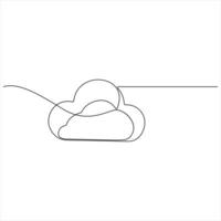 Cloud Concept continuous line drawing illustration vector