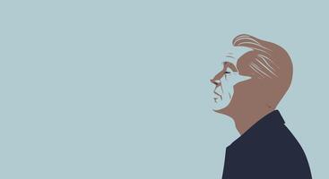 A man in a suit and tie looking up vector