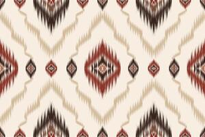 ikat pattern in red and brown design for background backdrop carpet wallpaper clothing batik vector