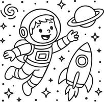 Tiny Astronaut Boy with Space Helmet vector