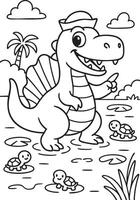 Dino Fun Time Coloring for Kids vector