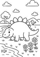 Triceratops and More to Color vector