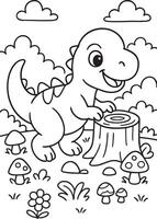 Jurassic Adventure Coloring Pages vector
