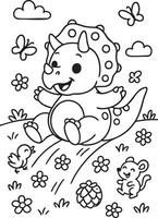 Easy Dino Outlines for Kids vector