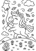 Chubby Unicorns Coloring Pages vector