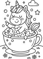 Unicorn Friends Coloring Book vector