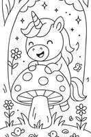 Color the Unicorn Kingdom vector