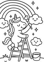Unicorn Garden Coloring Fun vector