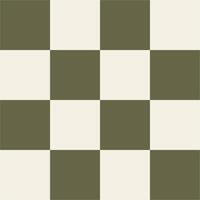 Vintage green army and bone white seamless checkered board pattern vector