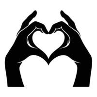 hands making heart shape with fingers vector