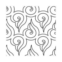 Flame Drop Inspired Seamless Pattern with Decorative Swirls vector