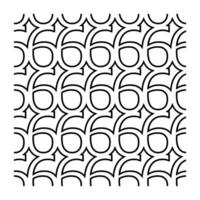 Seamless Line Art Pattern With Number Six Repetition vector