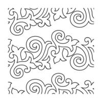 Dense Swirling Leaf Seamless Pattern in Artistic Line Style vector