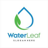 Water drop with leaf Logo template icon illustration. vector