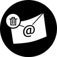 Delete email icon in form of trash can. Reaching online audience with email marketing campaign, newsletter subscription, sending marketing message via email vector