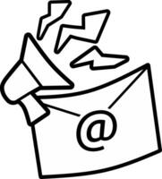 image of email newsletter or broadcast. Reaching online audience with email marketing campaign, newsletter subscription, sending marketing message via email. Digital email marketing strategy. vector